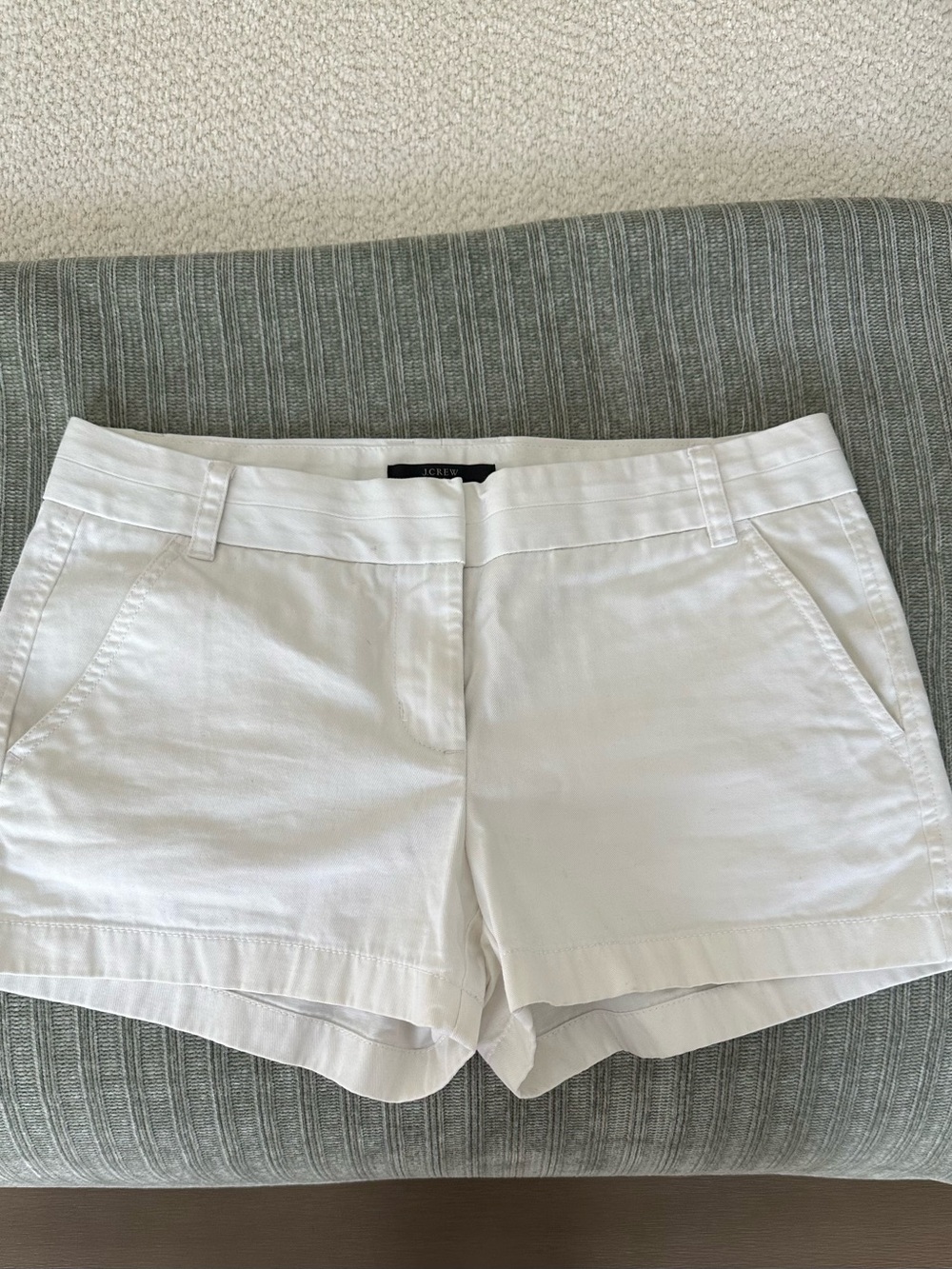 J. Crew White Cotton Chino Shorts 3" inseam